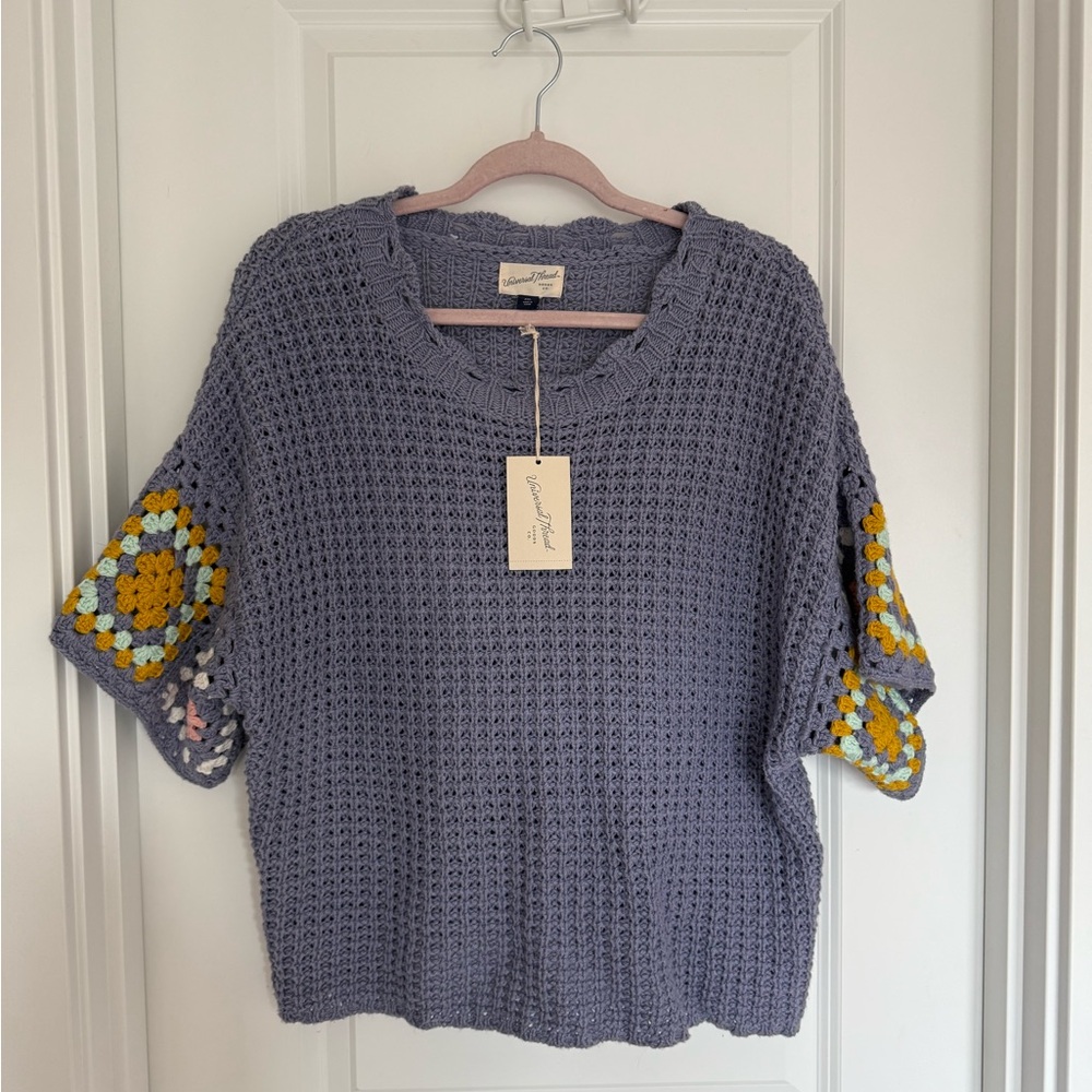 NWT Universal Thread Lavender Crochet Knit Sweatshirt